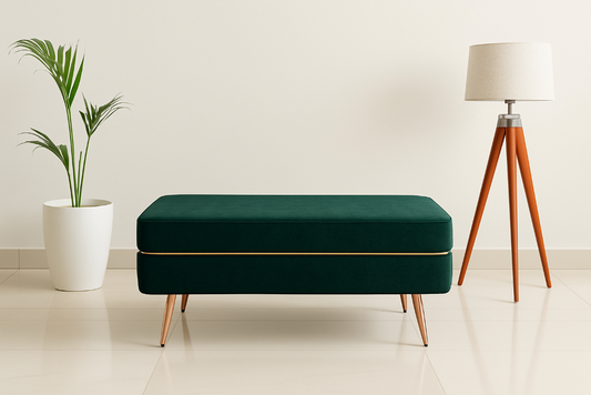 Ottoman Long Stool-Green