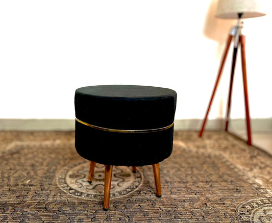 Ottoman Stool- Black