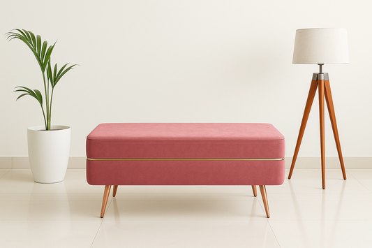Ottoman Long Stool-Mauve