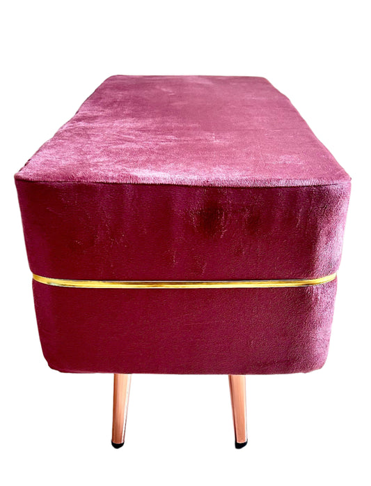 Ottoman Long Stool-Mauve